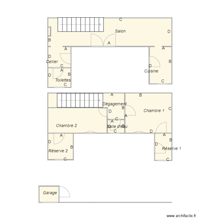 Croquis PEHAUT. Plan de 10 pièces et 37 m2