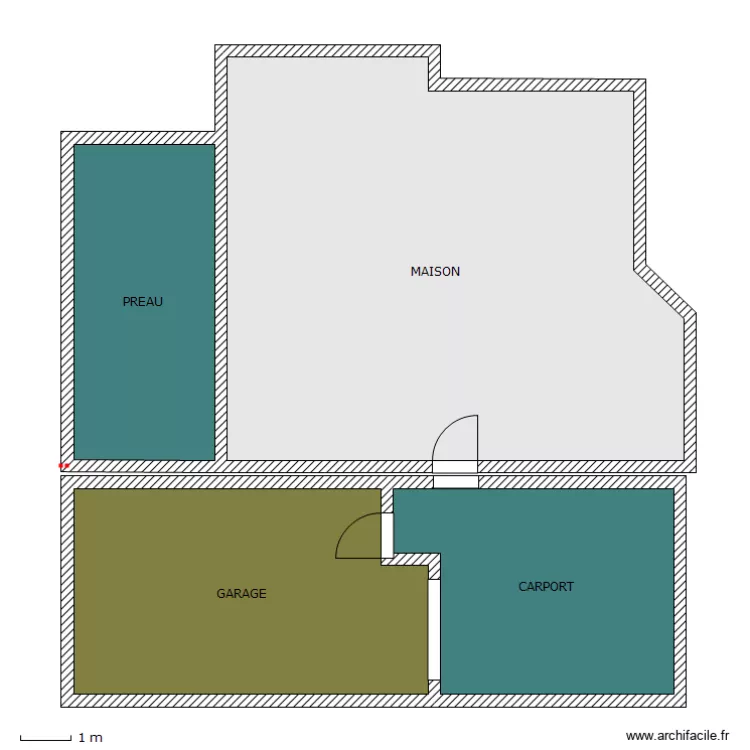 MAISON GARAGE CARPORT. Plan de 