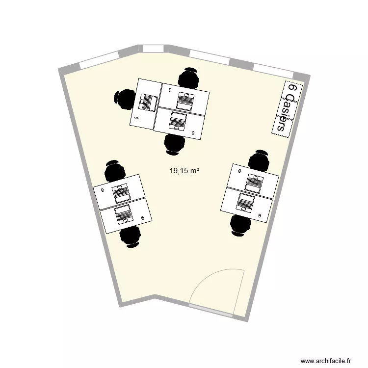 Bureau 514 avec 7 bureaux en 100. Plan de 