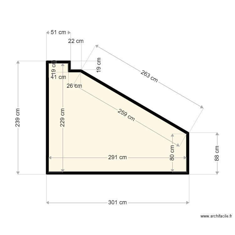 placard chambre. Plan de 1 pièce et 5 m2