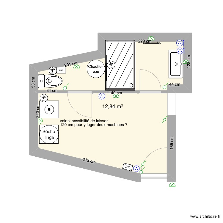 annexe_elec_cotes. Plan de 1 pièce et 13 m2