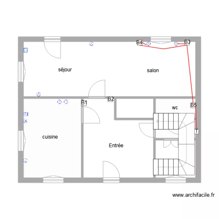 logement 4 RdC prise de courant. Plan de 