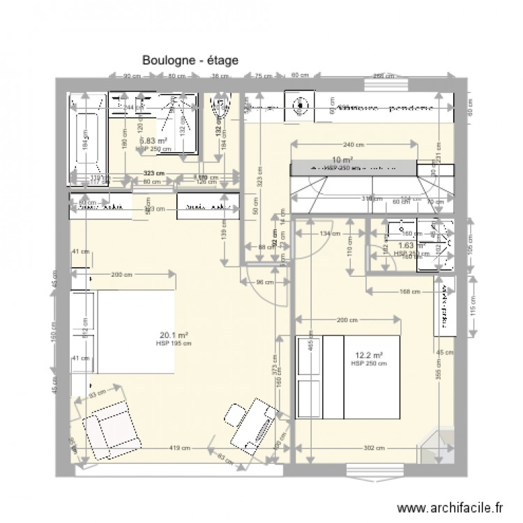 Boulogne étage 2nde option. Plan de 0 pièce et 0 m2