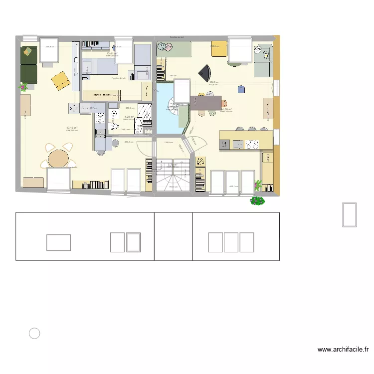  loft saskia 1 etage. Plan de 