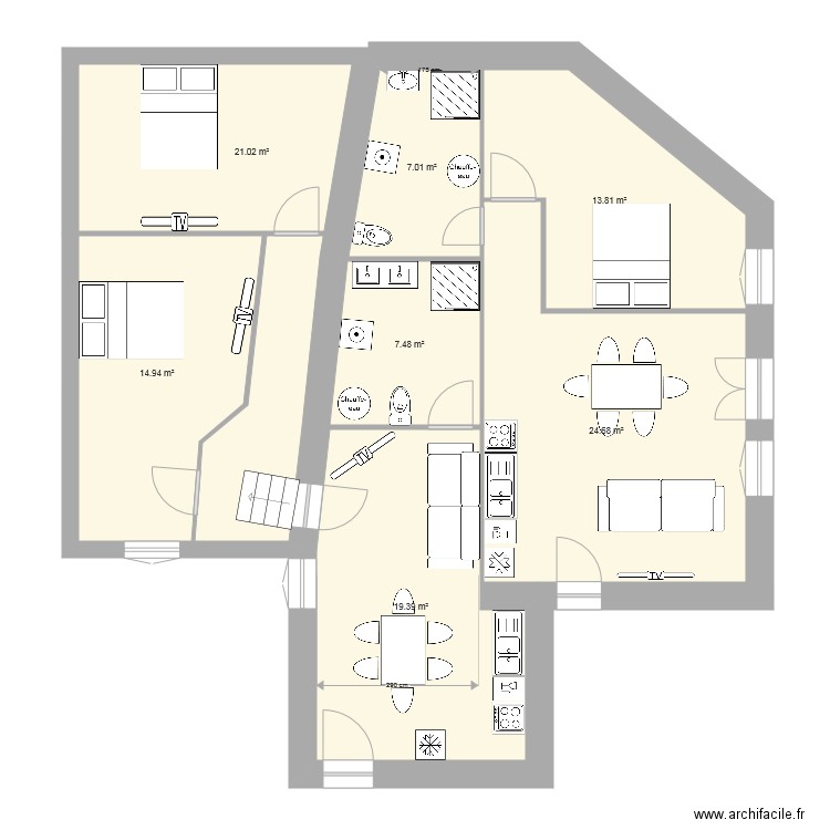 futurs appartements 1 et 2 lux. Plan de 0 pièce et 0 m2