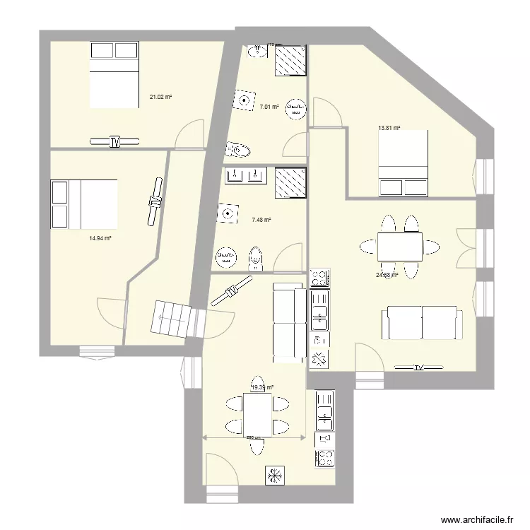 futurs appartements 1 et 2 lux. Plan de 