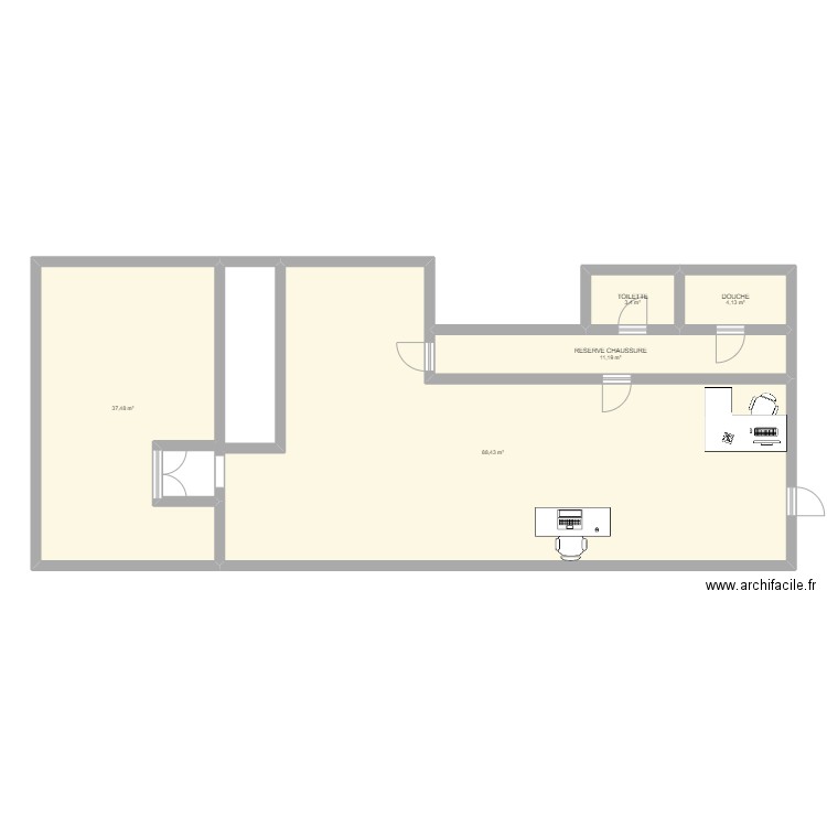 PCHTSPORT. Plan de 5 pièces et 145 m2