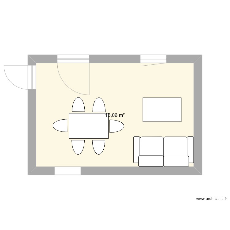 CABANON Plan 1 pièce 16 m2 dessiné par Lolo2683