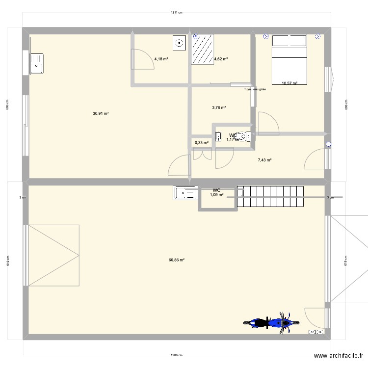 LOFT 1. Plan de 10 pièces et 132 m2