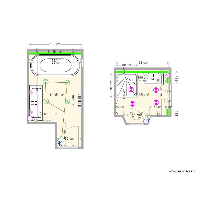 3 Deauville SDB SDD 20190923. Plan de 0 pièce et 0 m2