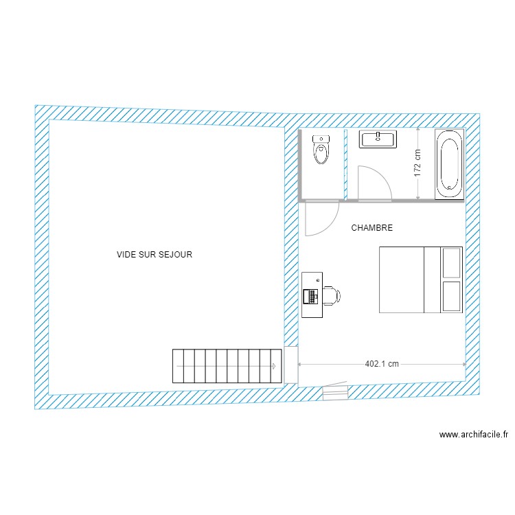 LEVEQUE R+2. Plan de 2 pièces et 61 m2