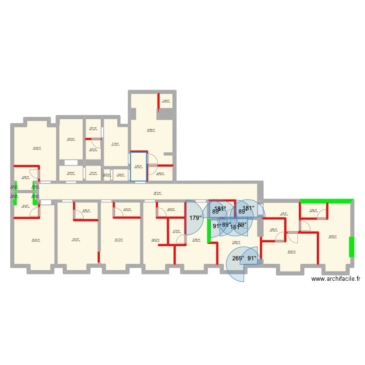 plan chambre appartement cloison. Plan de 36 pièces et 218 m2