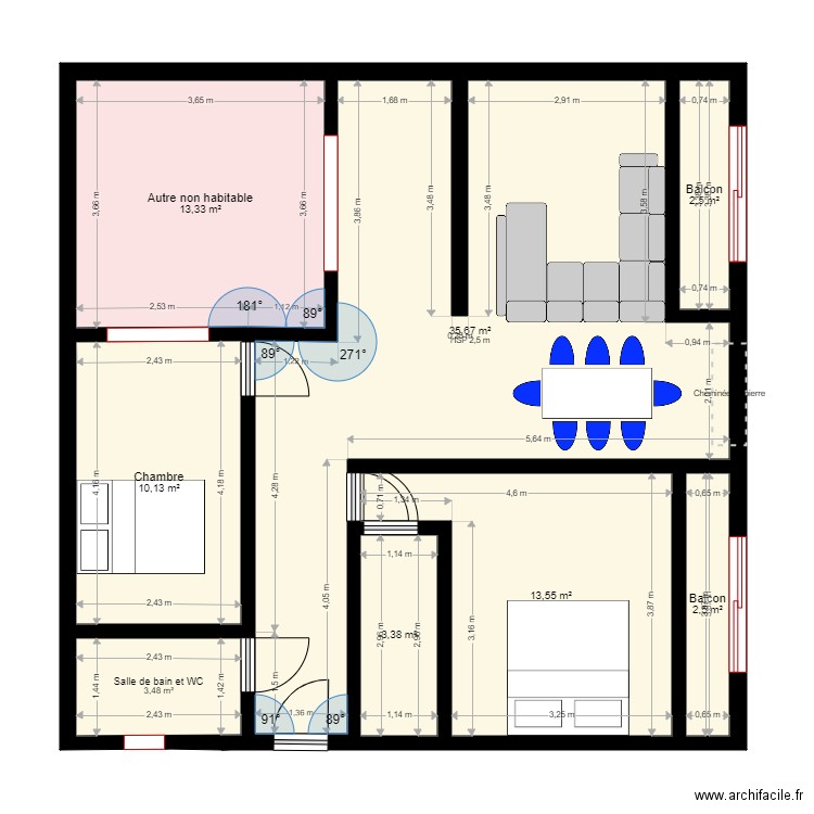 PLAN DE CONSTRUCTION 2EME ETAGE. Plan de 0 pièce et 0 m2