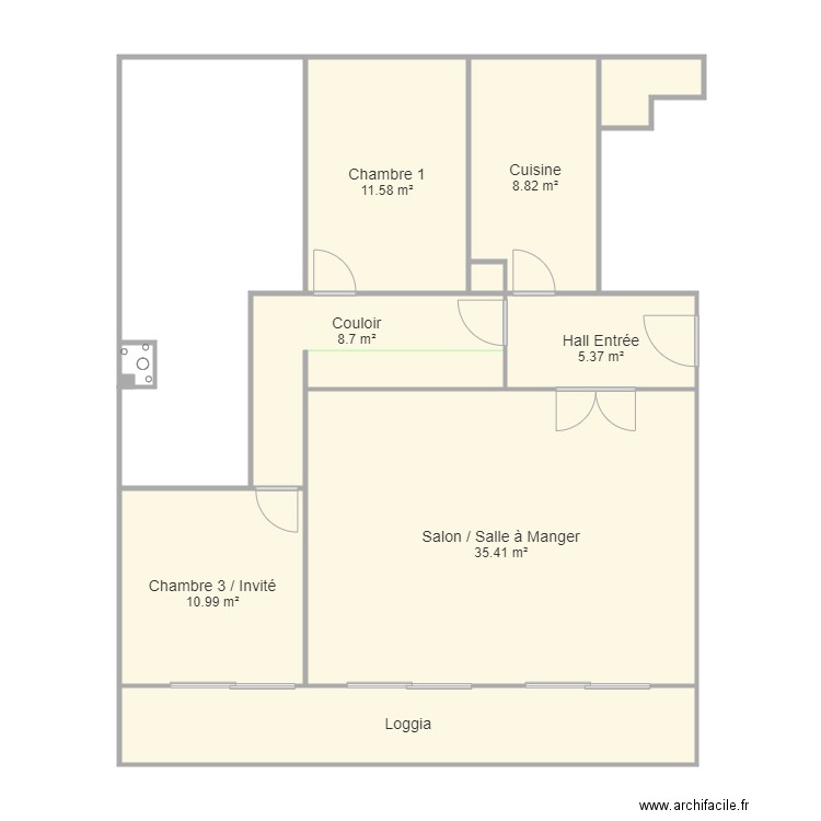 roulin sans SDB. Plan de 0 pièce et 0 m2