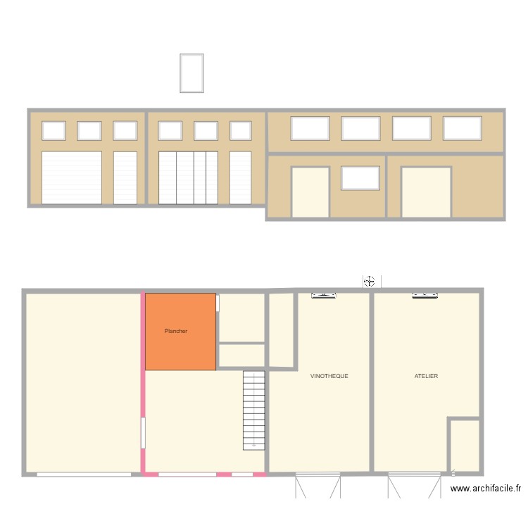 Hangar front12. Plan de 15 pièces et 215 m2