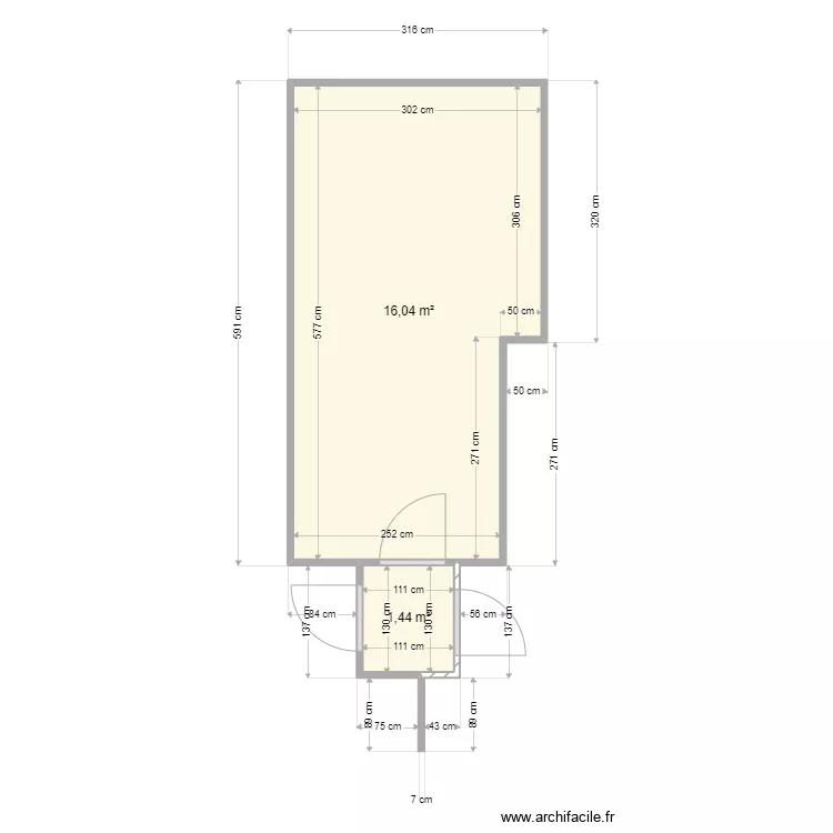 vestiaire B11 B12. Plan de 