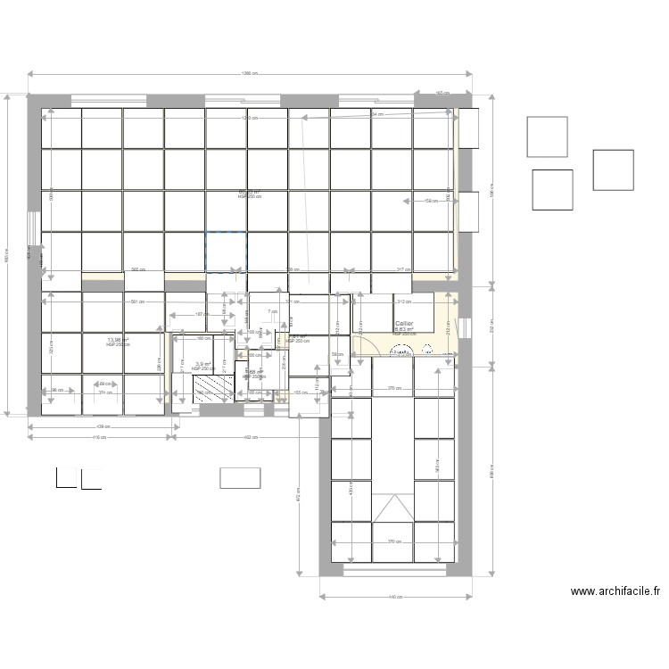 Maison Warlaing Plan Final Carrelage. Plan de 14 pièces et 298 m2