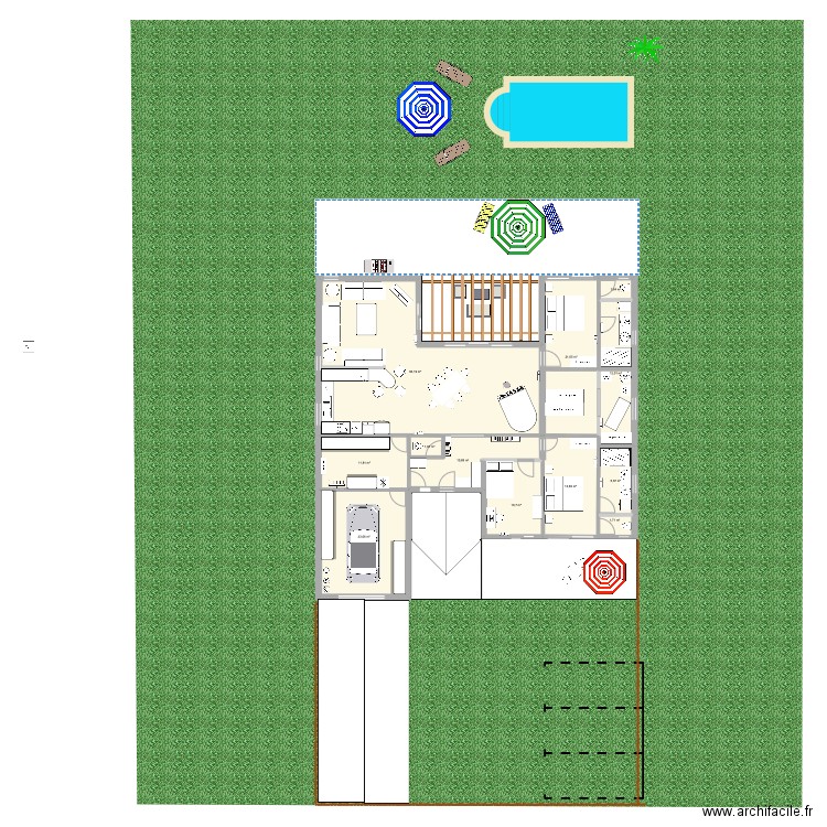 Maison. Plan de 12 pièces et 180 m2