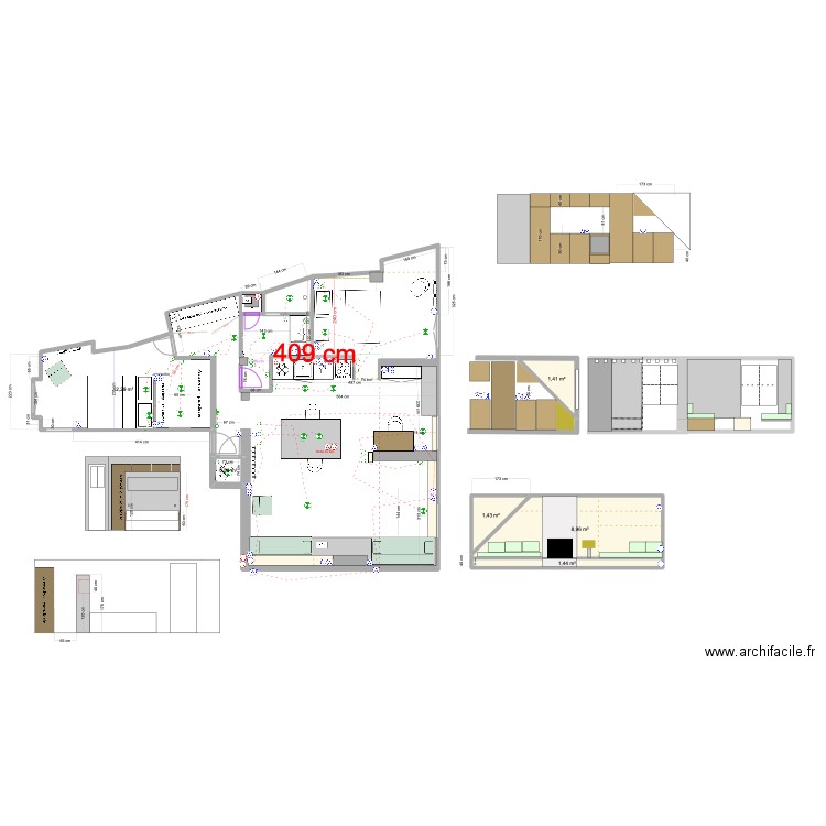 SAINT FIACRE électricité 18/06. Plan de 6 pièces et 26 m2