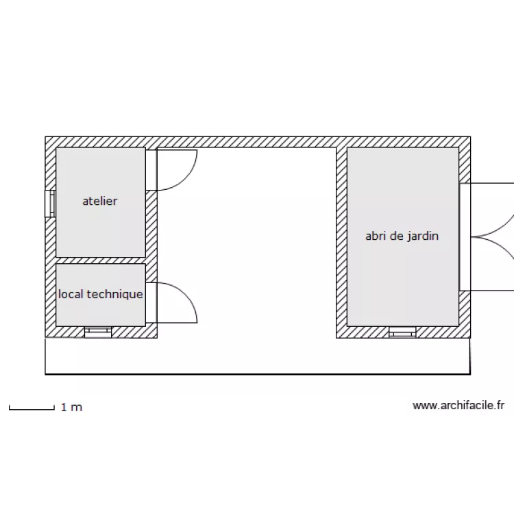 local piscine/abri de jardin. Plan de 