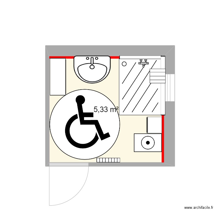 SDB. Plan de 0 pièce et 0 m2