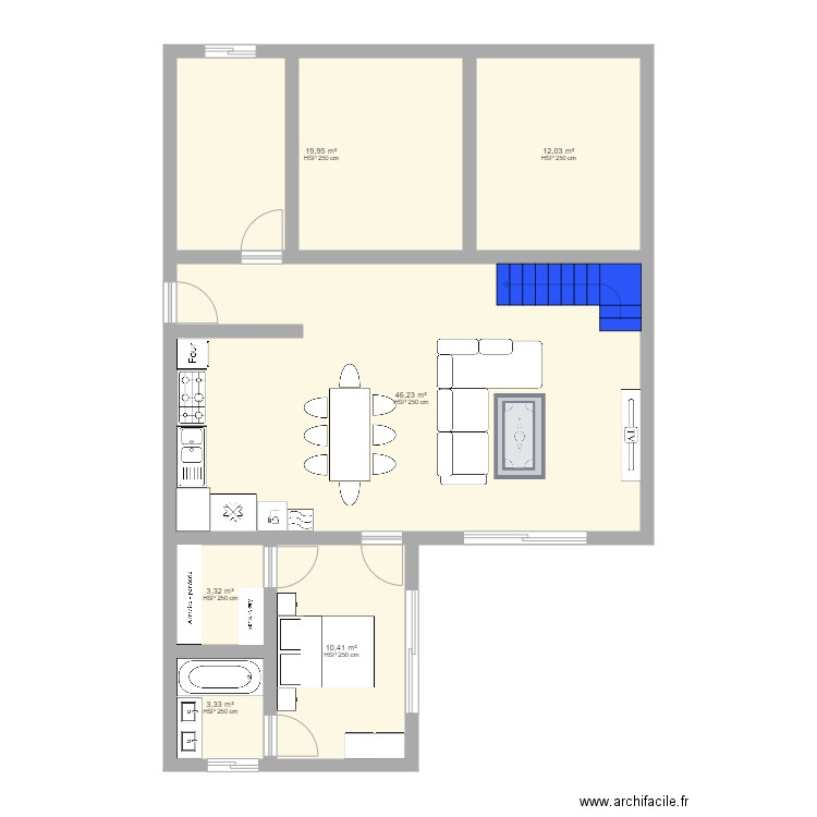 PLAN MAISON JALADE 10/12/2022. Plan de 6 pièces et 95 m2