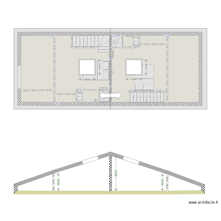 etage2 velux Coupe simplifiée. Plan de 0 pièce et 0 m2