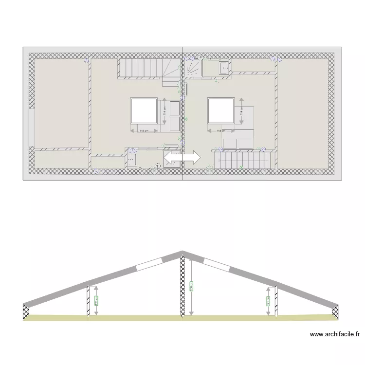 etage2 velux Coupe simplifiée. Plan de etage2 velux Coupe simplifiée. Plan de