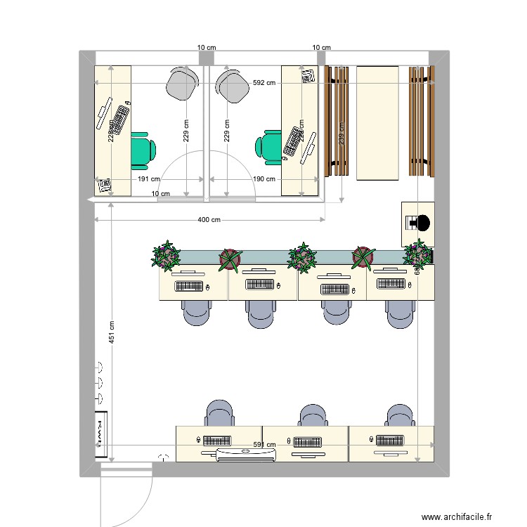 Bureau Final3. Plan de 1 pièce et 40 m2