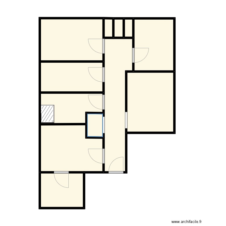 robinson. Plan de 8 pièces et 57 m2