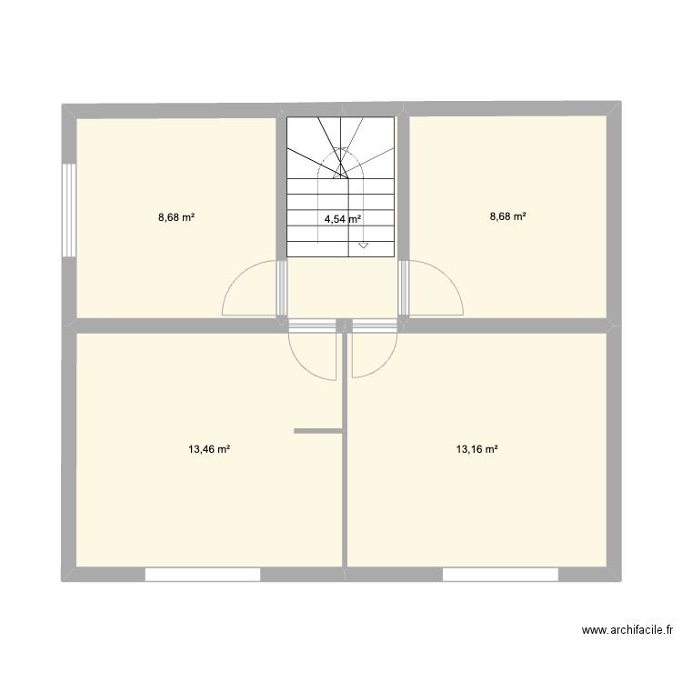 LEYMENT R+1. Plan de 5 pièces et 49 m2