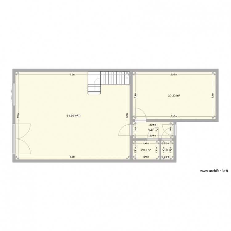 Maison rez de chaussée. Plan de 0 pièce et 0 m2