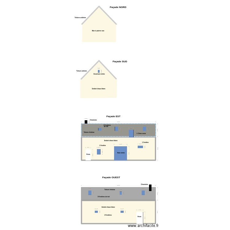 maison commune actuelle. Plan de 4 pièces et 140 m2