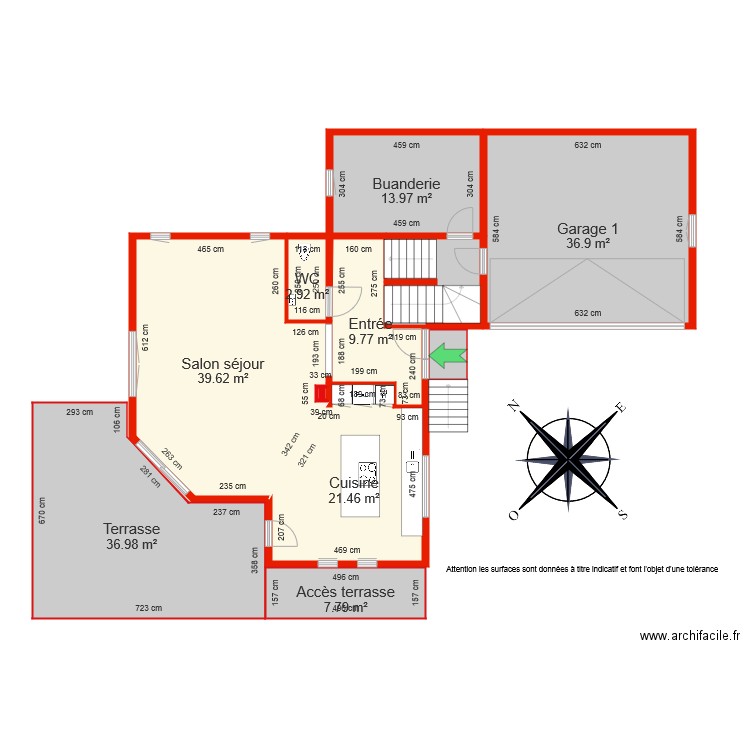 BI 5591 rdc côté. Plan de 0 pièce et 0 m2