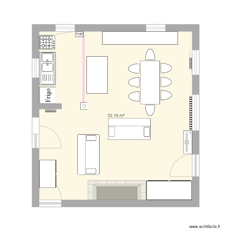 PROJET CUISINE SALON V1. Plan de 0 pièce et 0 m2