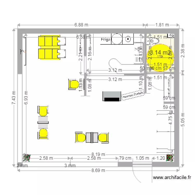 SALON. Plan de 