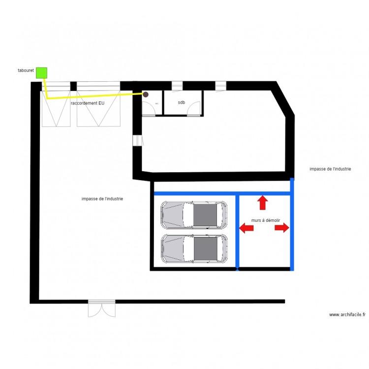 PROJET AMENAGEMENT GRANGE RDC V2. Plan de 0 pièce et 0 m2