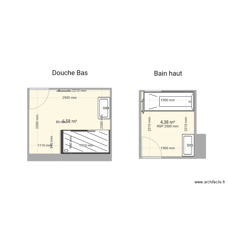 Coudurier. Plan de 2 pièces et 11 m2