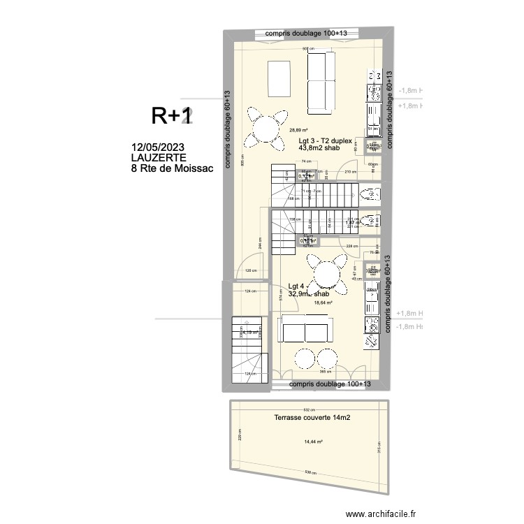 2023 05 12 LAUZERTE - DIVISION 4 LOTS Avec mobilier. Plan de 0 pièce et 0 m2