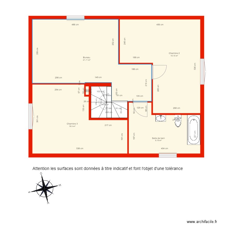 BI 4974 étage 2 côté. Plan de 0 pièce et 0 m2