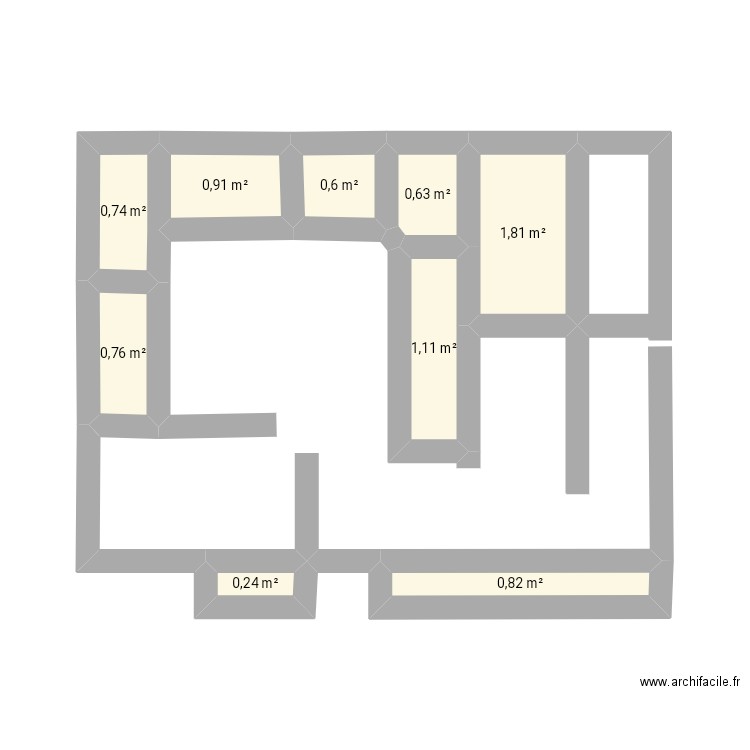 Cuisine pro Annex à réfléchir . Plan de 9 pièces et 8 m2