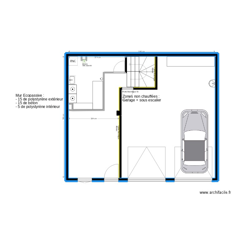 Champs Courbes sous sol. Plan de 0 pièce et 0 m2