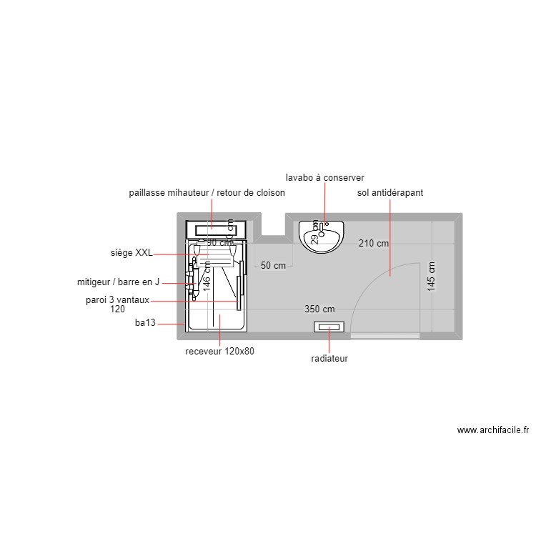 blaise. Plan de 1 pièce et 5 m2