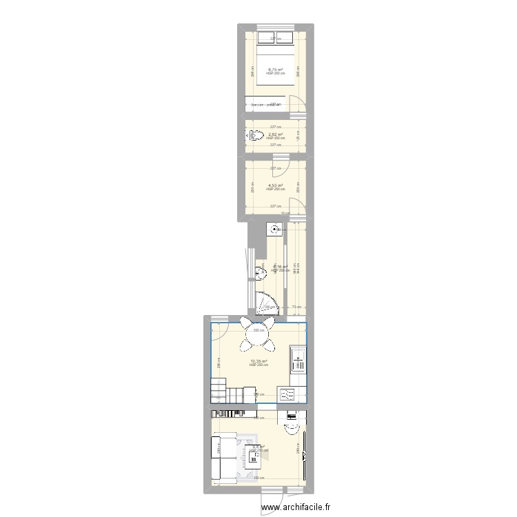 Appart projeté. Plan de 0 pièce et 0 m2