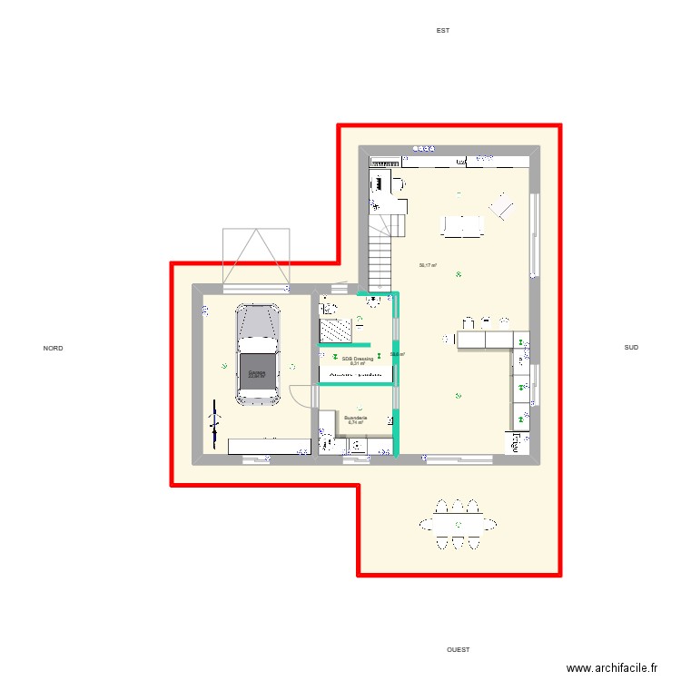 Clavière 3. Plan de 8 pièces et 365 m2