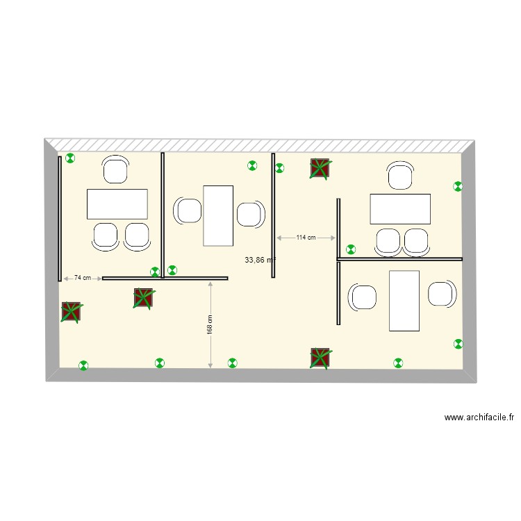Etage - Salle réunion 1 - v2. Plan de 1 pièce et 34 m2