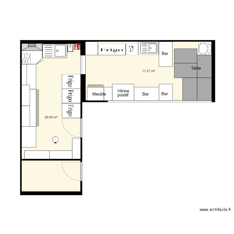 Bar 0. Plan de 0 pièce et 0 m2