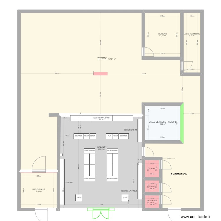 BOUSSU HORNU PROJET4. Plan de 9 pièces et 257 m2