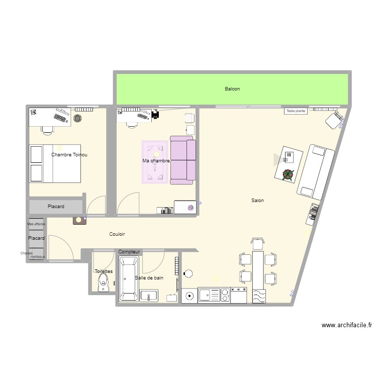 Ancien projet coloc avec antoine. Plan de 12 pièces et 78 m2