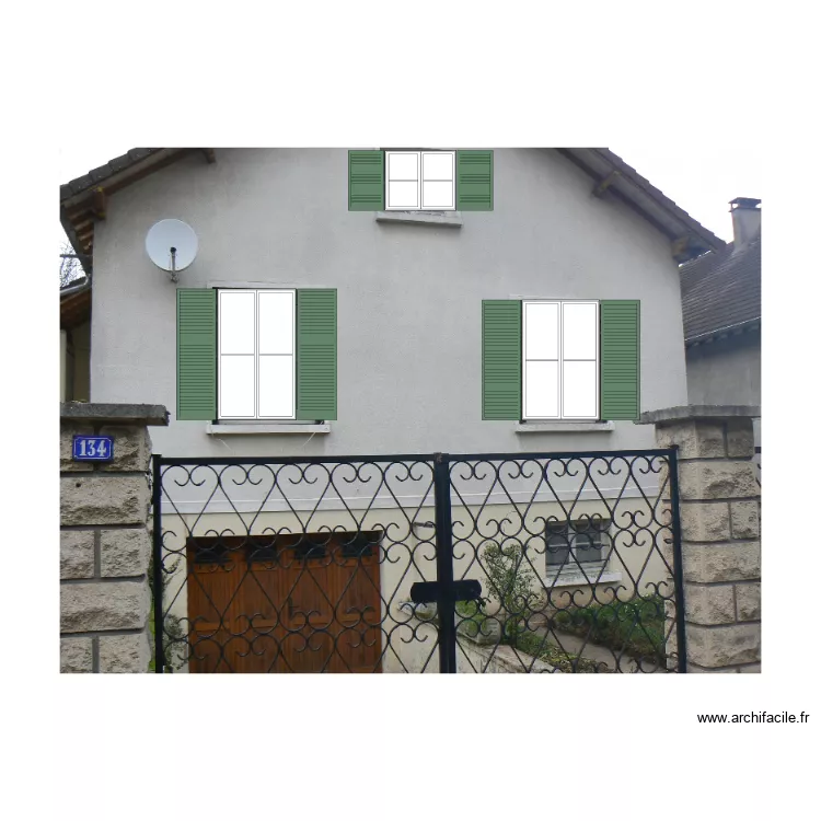 fa&ccedil;ade devant verneuil. Plan de 